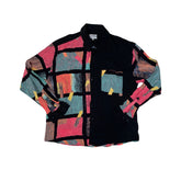 Vintage 90s Black Multicolor Abstract Geometric Retro Print Crazy Ugly Shirt Size XL by Campo